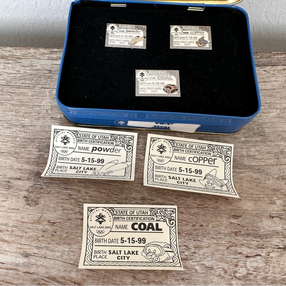 Salt Lake City Olympic Pins Limited Edition Powder Coal Copper 2002